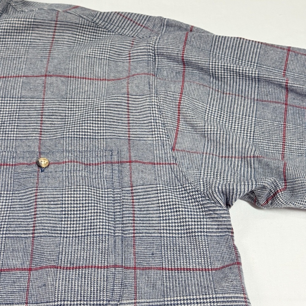 Vintage Christian Dior Monsieur Plaid Shirt Mens L Cotton Button Up USA 90s - Picture 11 of 14